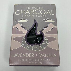 FEELING SMITTEN Activated Charcoal Lavender + Vanilla Detoxifying Soap Bar 6 oz.